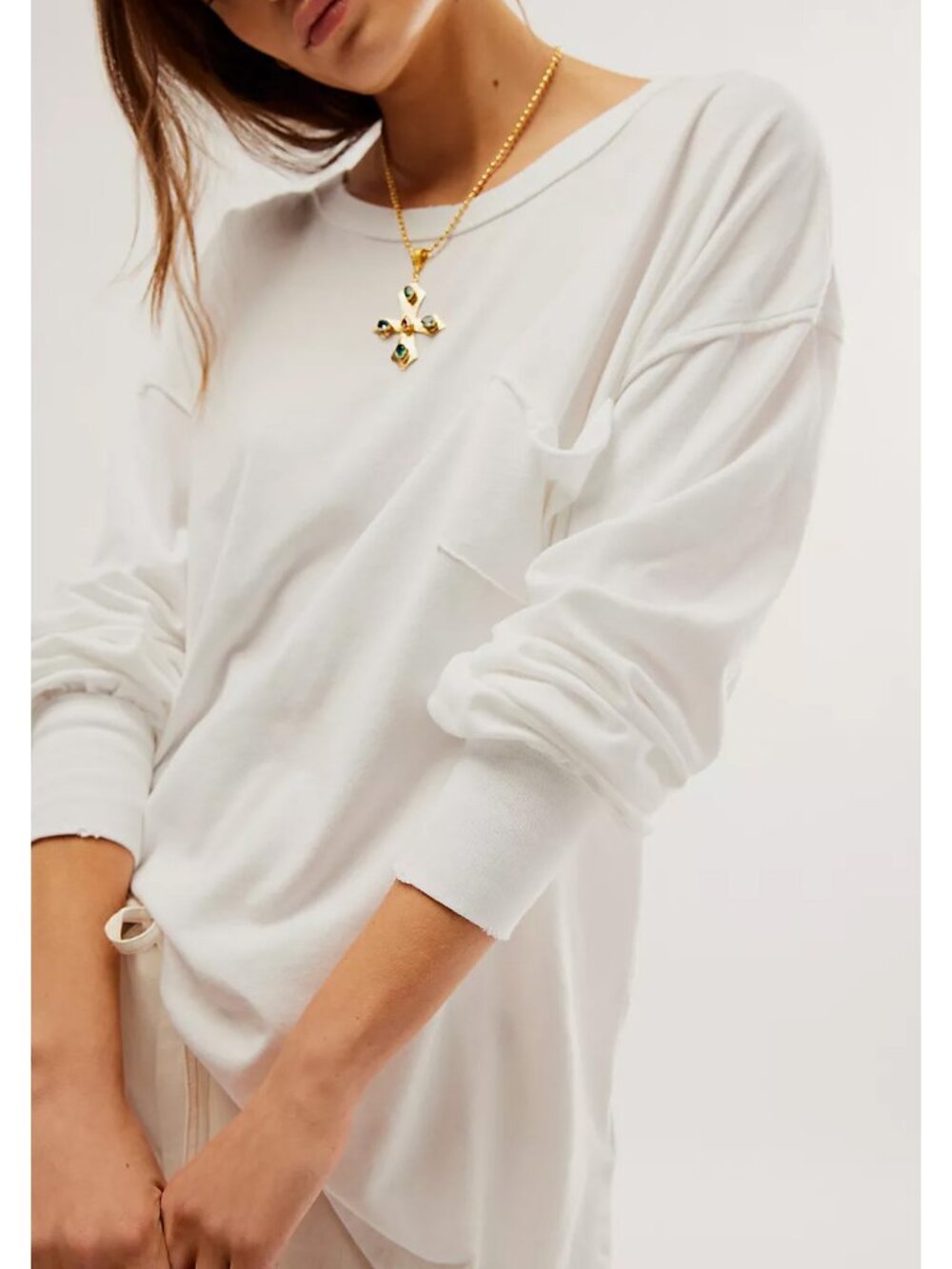 FREE PEOPLE We The Free Fade Into You Tee / Ivory - Picture 6 of 16